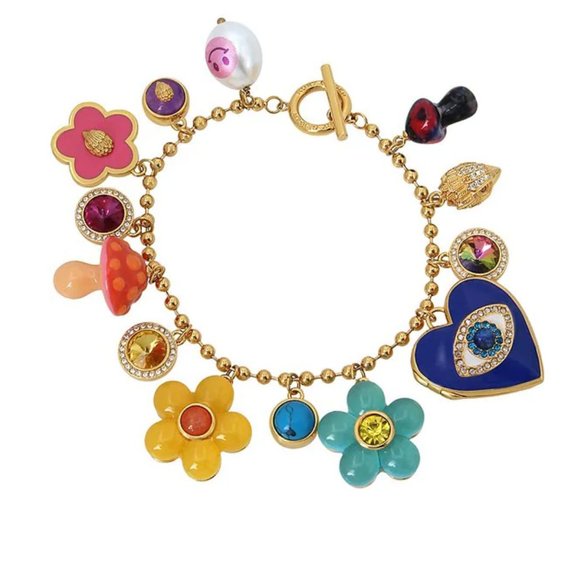 Kurt Geiger Floral Novelty Charm Bracelet - Picture 3 of 8